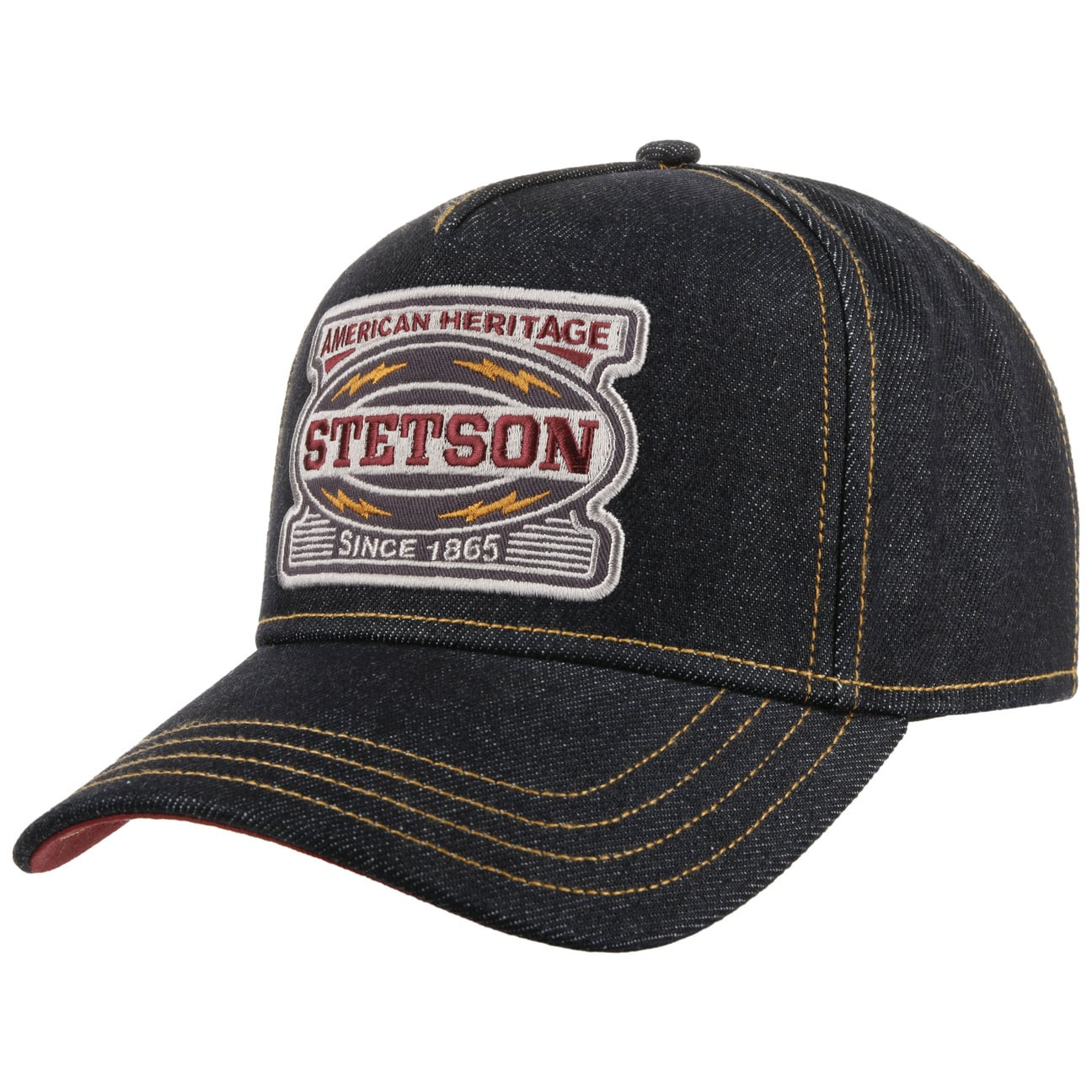 Mörkblå Lightning Cap från Stetson med böjd skärm