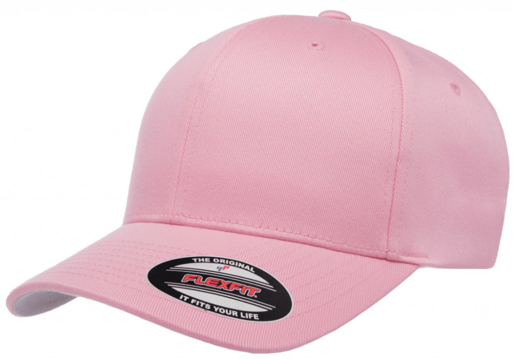Rosa Flexfit-keps med böjd skärm