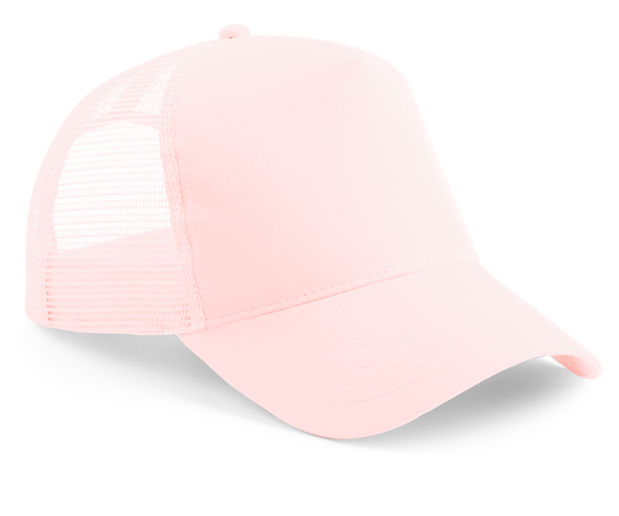 Pastellrosa truckerkeps för barn från Beechfield, Junior Trucker