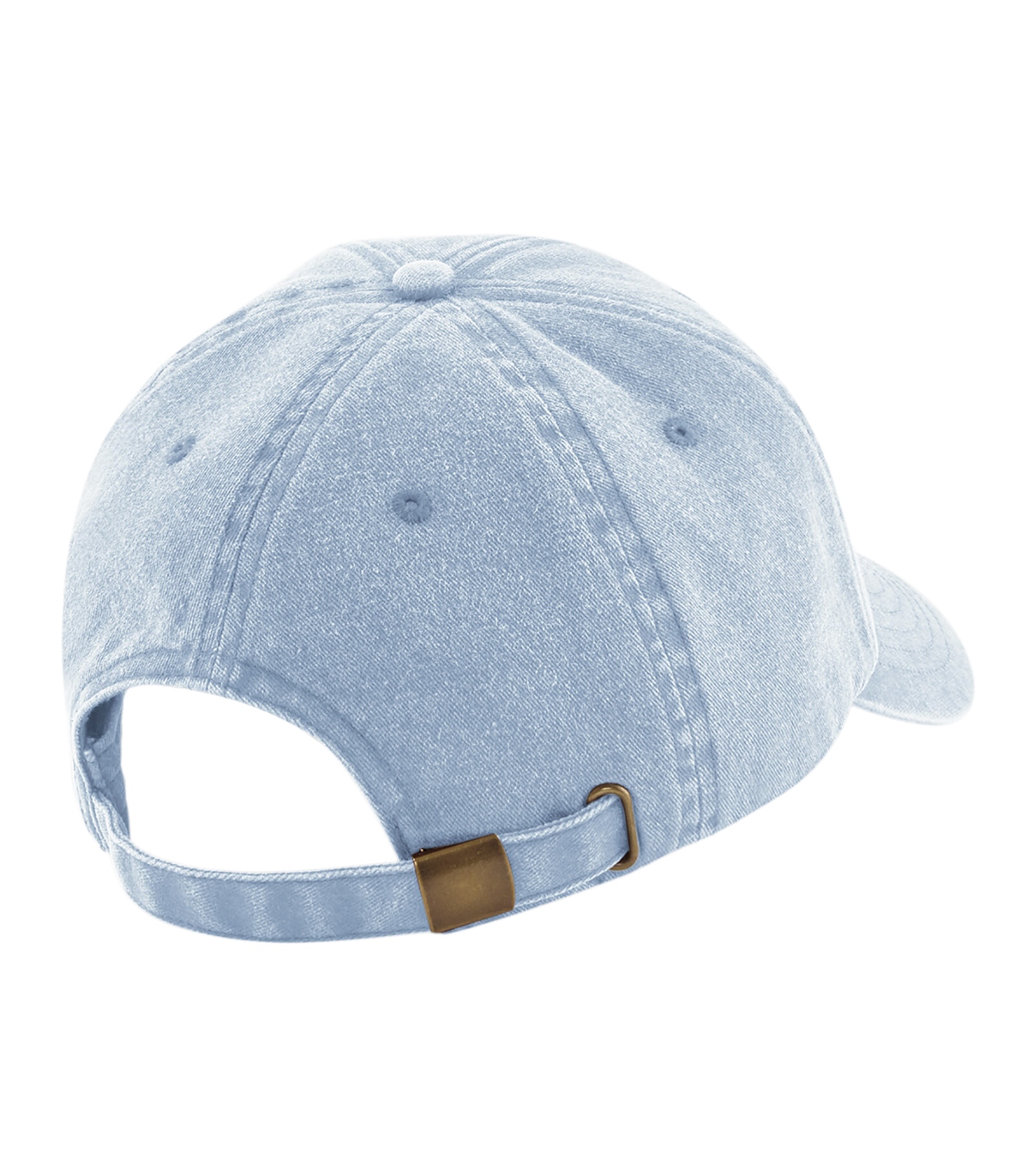 Ljusblå Beechfield Low Profile Vintage Cap med böjd skärm och tvättad finish