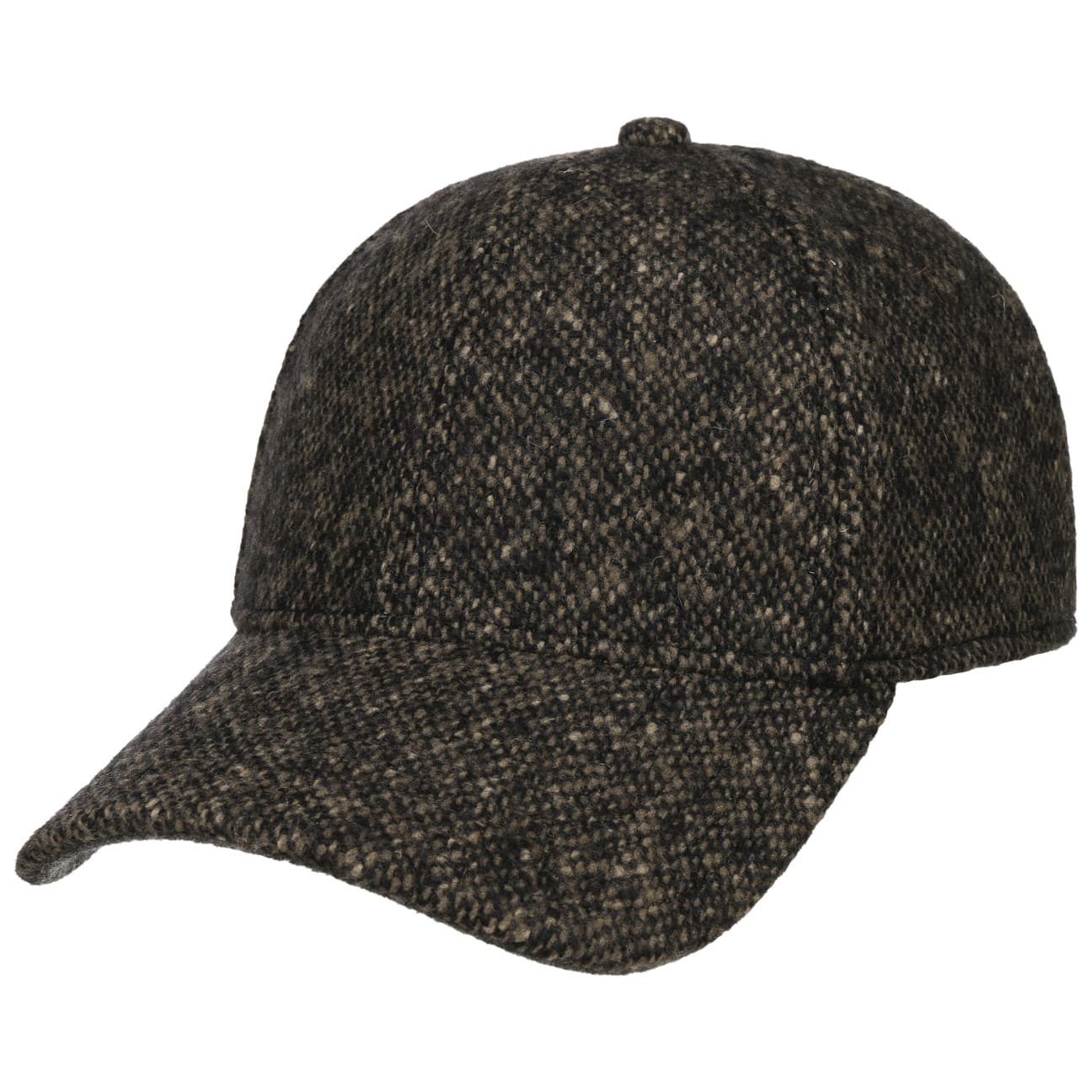 Svartbrun Classic Donegal Tweed Cap från Stetson med böjd skärm