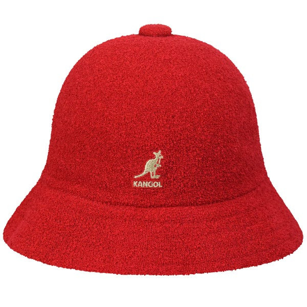 Röd Kangol Bermuda Casual-hatt med broderad logotyp