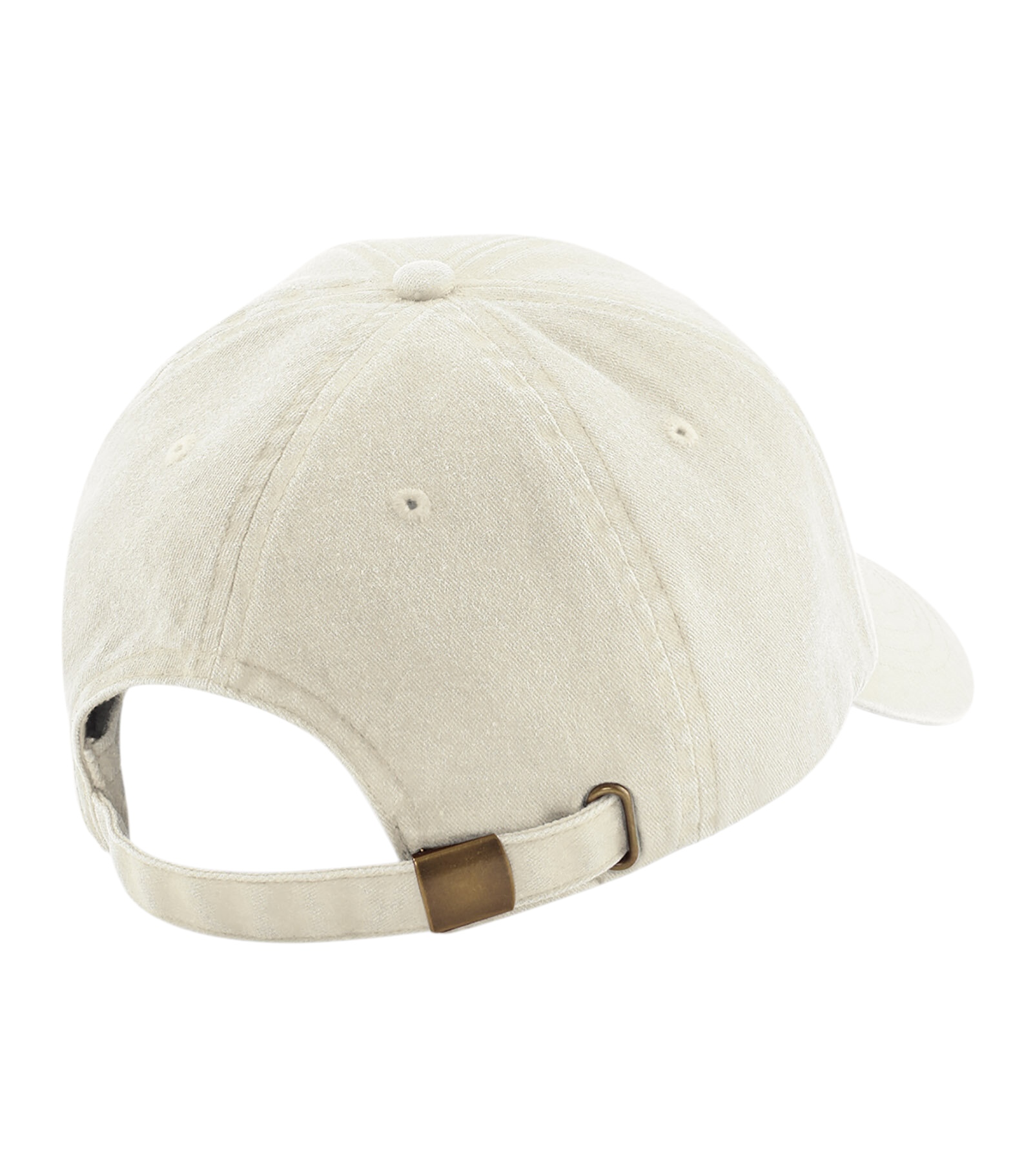 Sandfärgad Beechfield Low Profile Vintage Cap med böjd skärm och tvättad finish