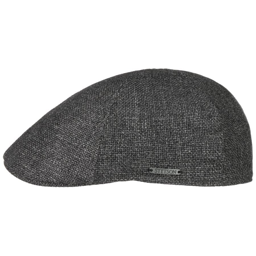Stetson Texas Virgin Wool Linen Dark Grey, mörkgrå flat cap med låg profil