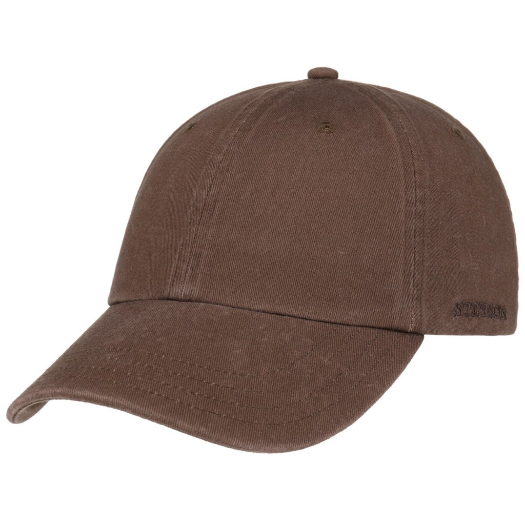 Brun Stetson Rector Cap med böjd skärm och diskret broderi