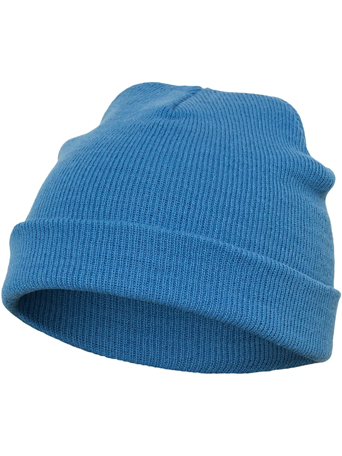 Yupoong Heavyweight Beanie Short Carolina Blue Yupoong Heavyweight Beanie Short Carolina Blue, kort ribbstickad sotarmössa med uppvikt kant