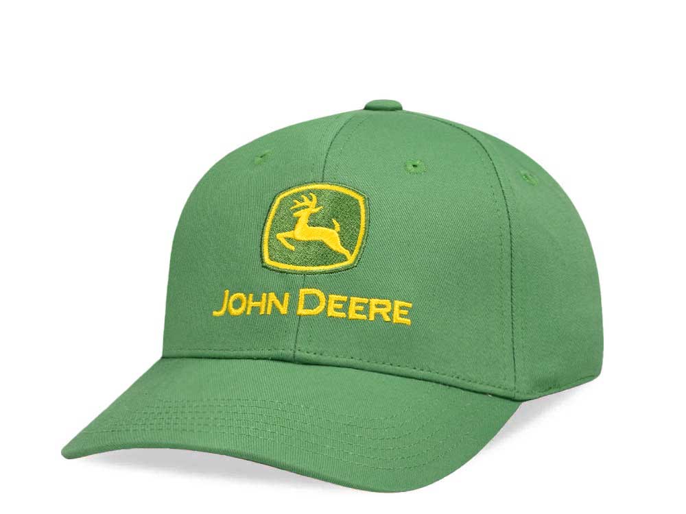 Grön John Deere Logo Nrlad-keps med böjd skärm