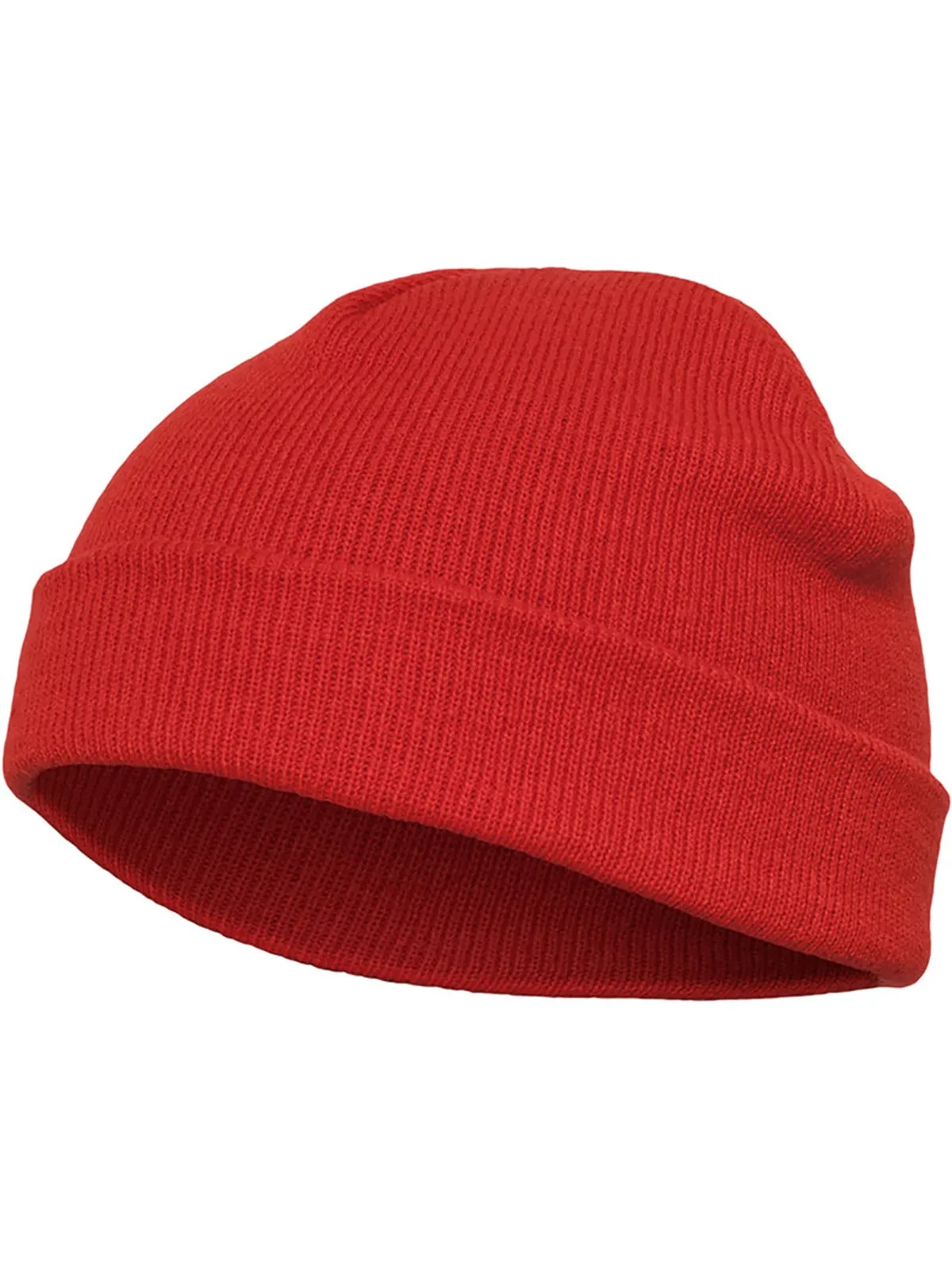 Yupoong Heavyweight Beanie Short Red Yupoong Heavyweight Beanie Short Red, kort ribbstickad sotarmössa med uppvikt kant