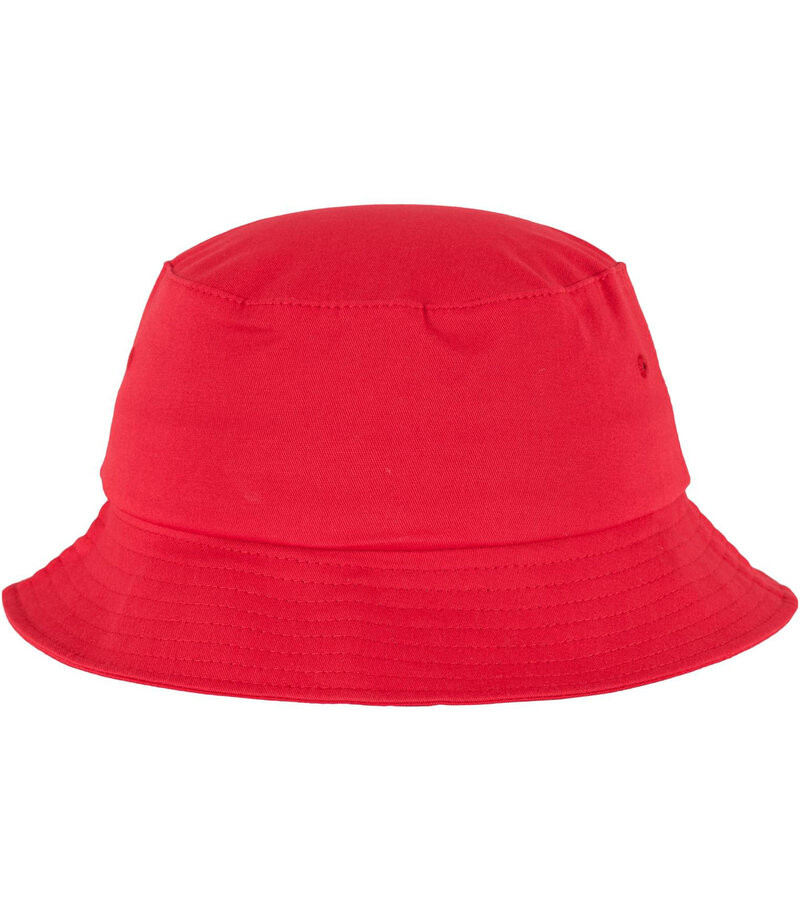 Röd bucket hat med brätte runt om
