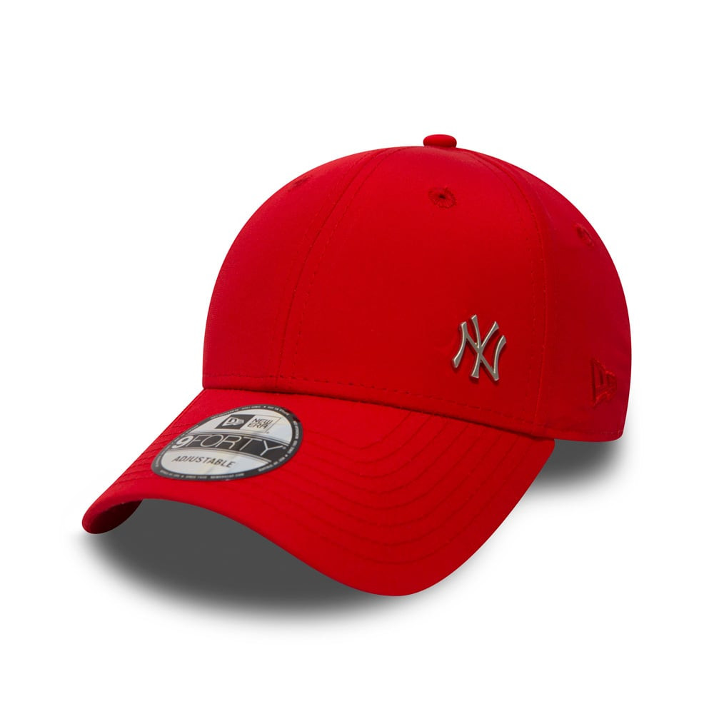 New Era 9FORTY New York Yankees Flawless Metal Red, keps med liten NY-logga i metall