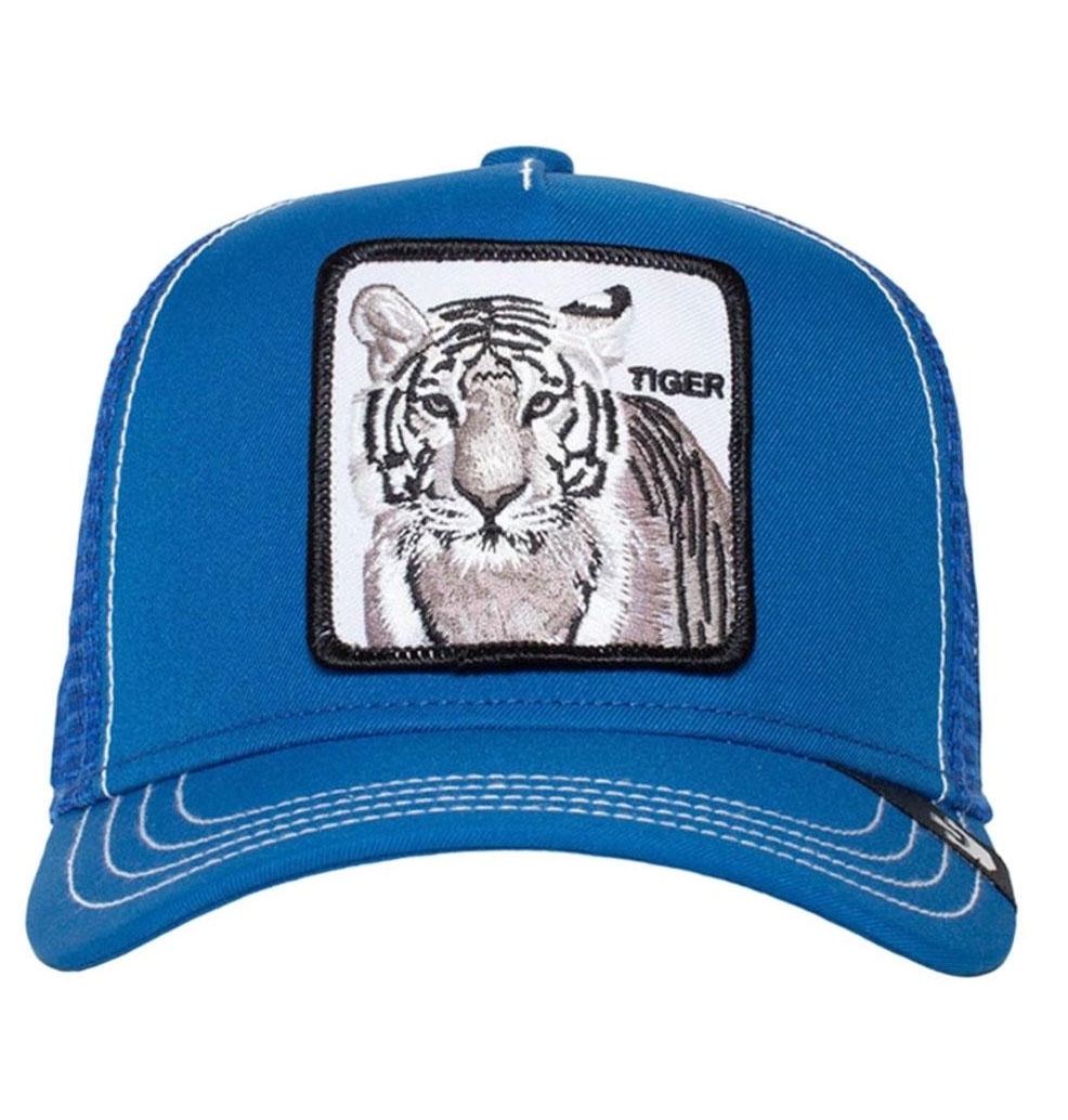 Blå Goorin Bros Stripe Earner barnkeps med tigerpatch