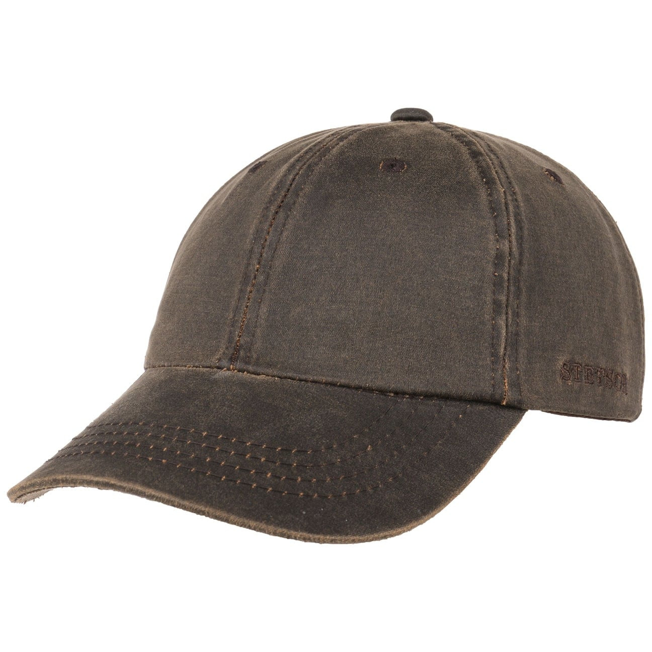 Brun Statesboro Old Cotton Cap från Stetson med böjd skärm