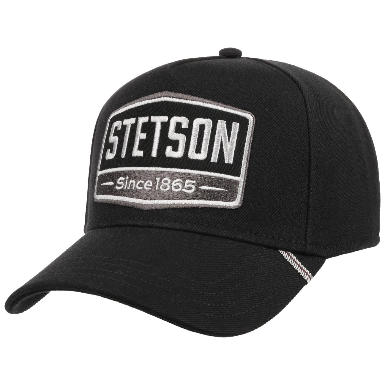 Svart 1865 Cap från Stetson med böjd skärm