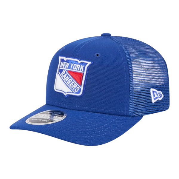 Blå New York Rangers 9SEVENTY truckerkeps från New Era med broderat lagmärke