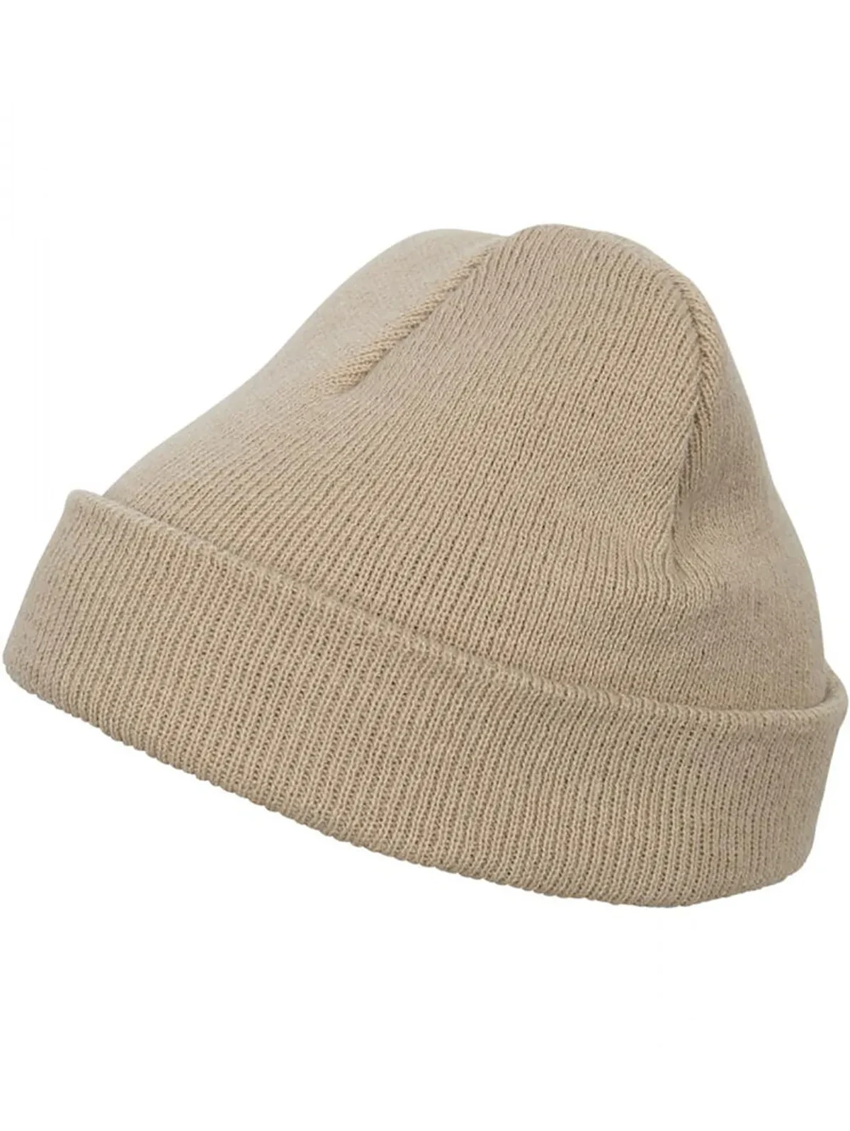 Yupoong Heavyweight Beanie Short Croissant, kort ribbstickad sotarmössa med uppvikt kant