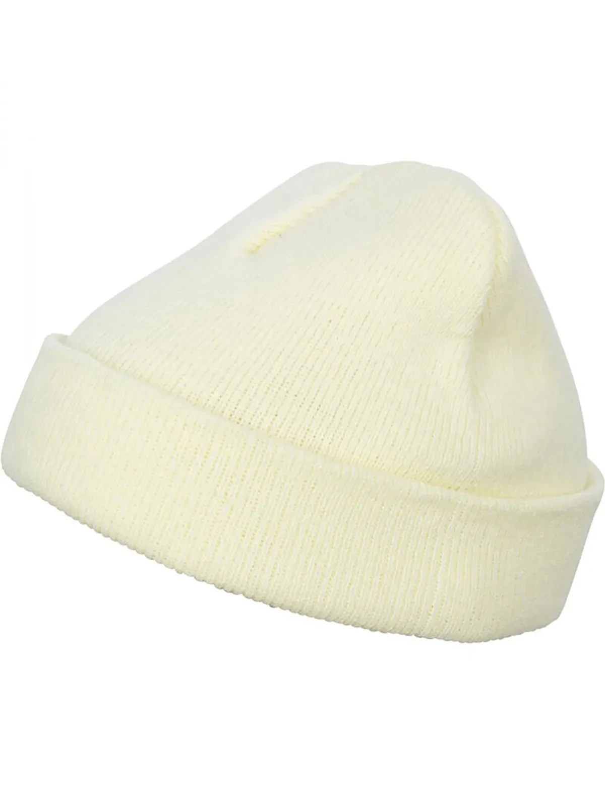 Yupoong Heavyweight Beanie Short Powder Yellow Yupoong Heavyweight Beanie Short Powder Yellow, kort ribbstickad sotarmössa med uppvikt kant