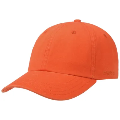 En orange dad cap med vintage look från Stetson. Kepsen har böjd skärm.