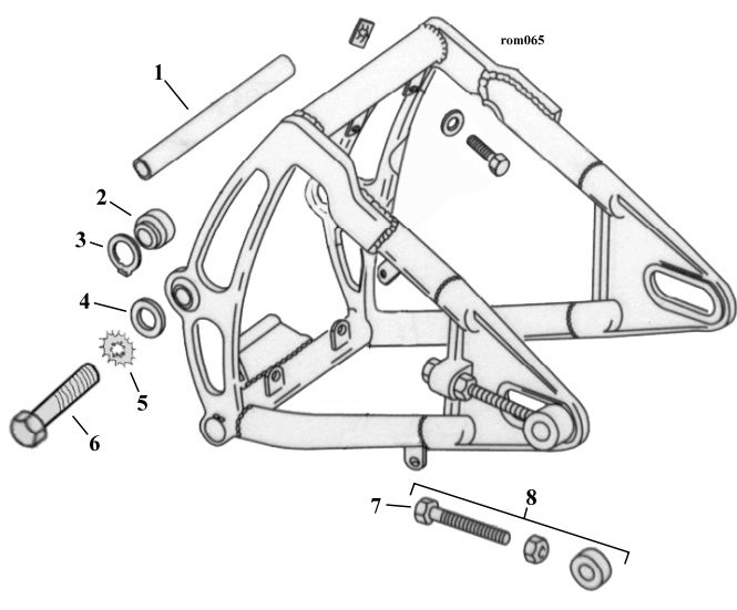 Sprängskiss: Sprängskiss bakgaffel Softail 84–99