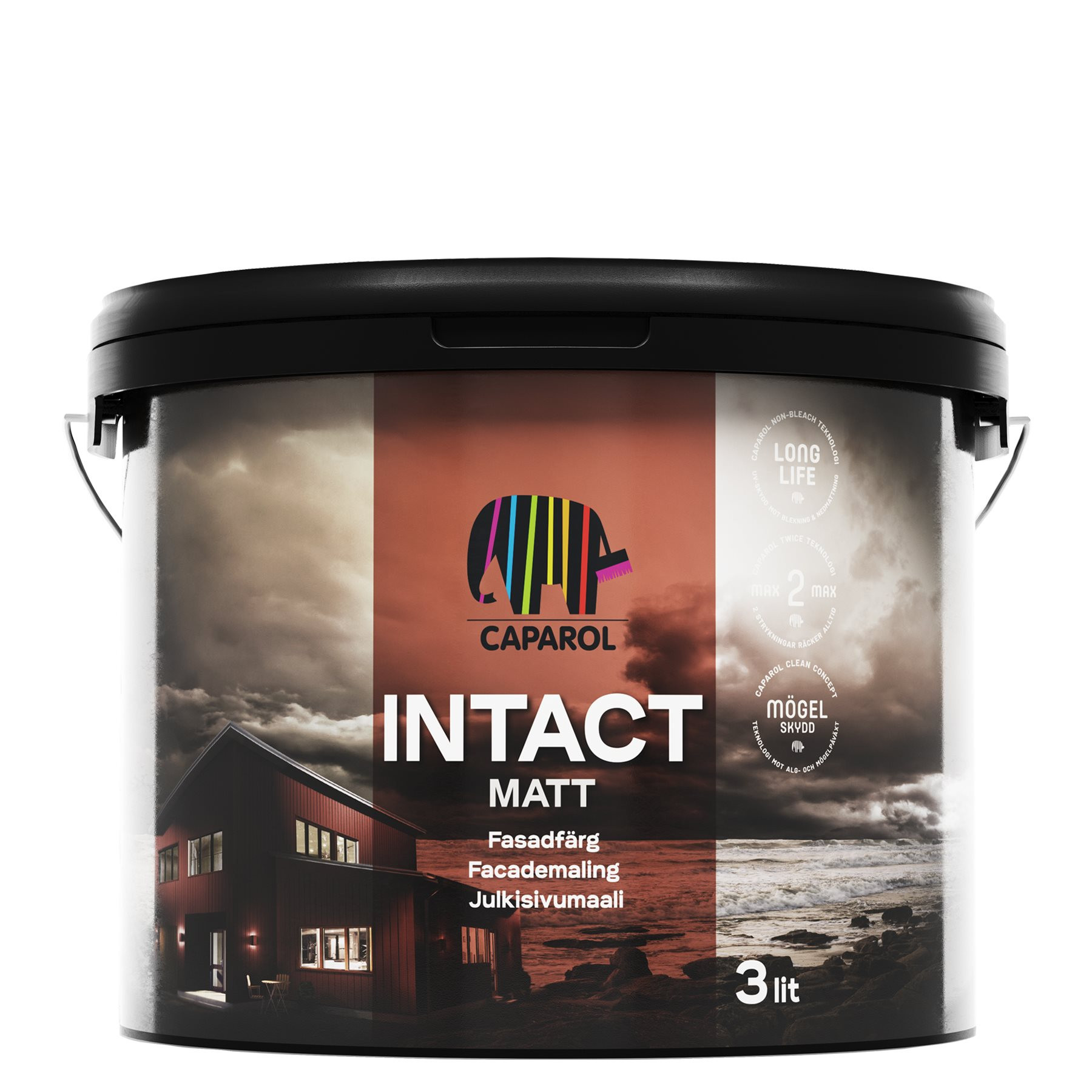 Akrylatfärg Träfasad Caparol Intact Matt (3L Vit)