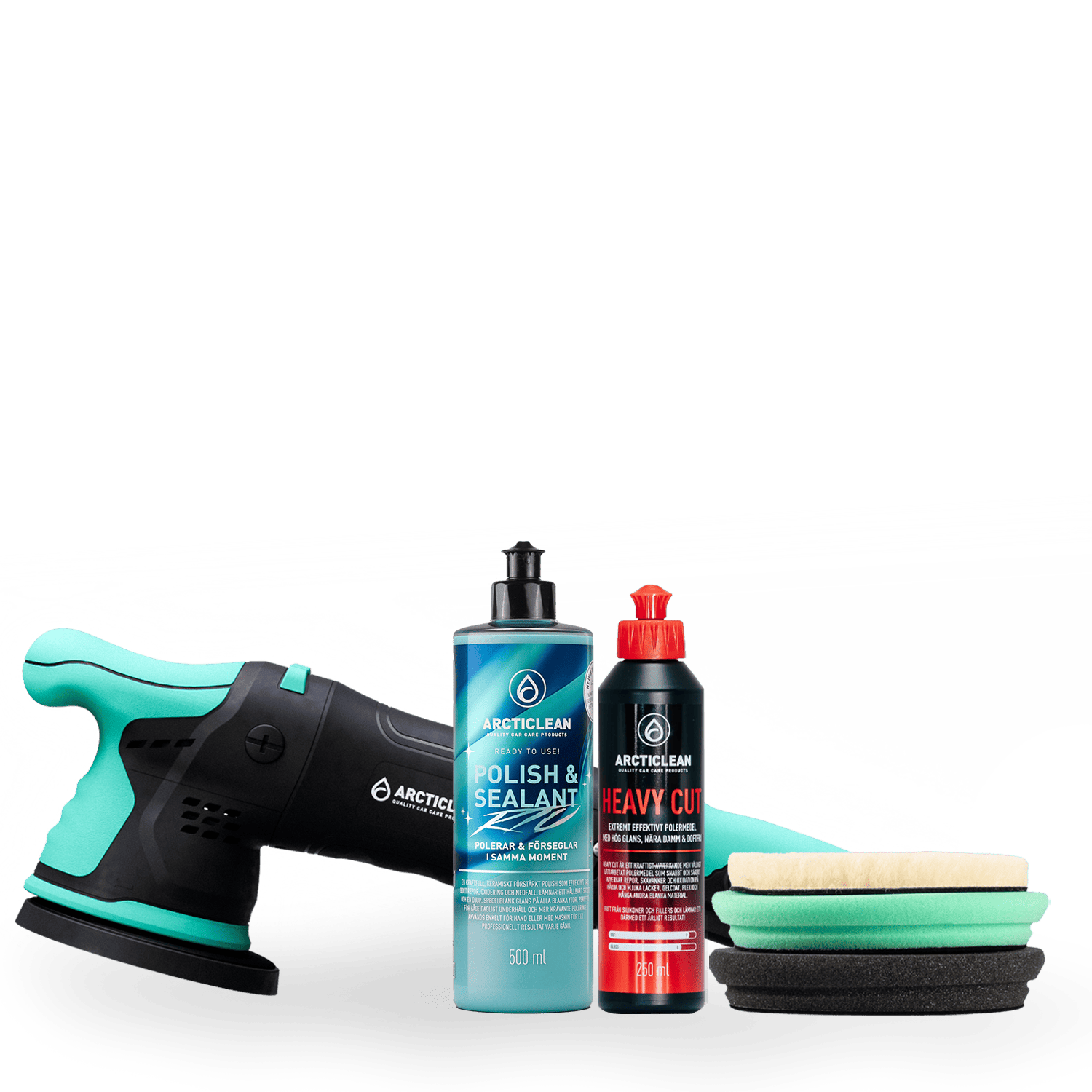 Polerpaket small - oscillerande polermaskin 15/125 mm + 150mm