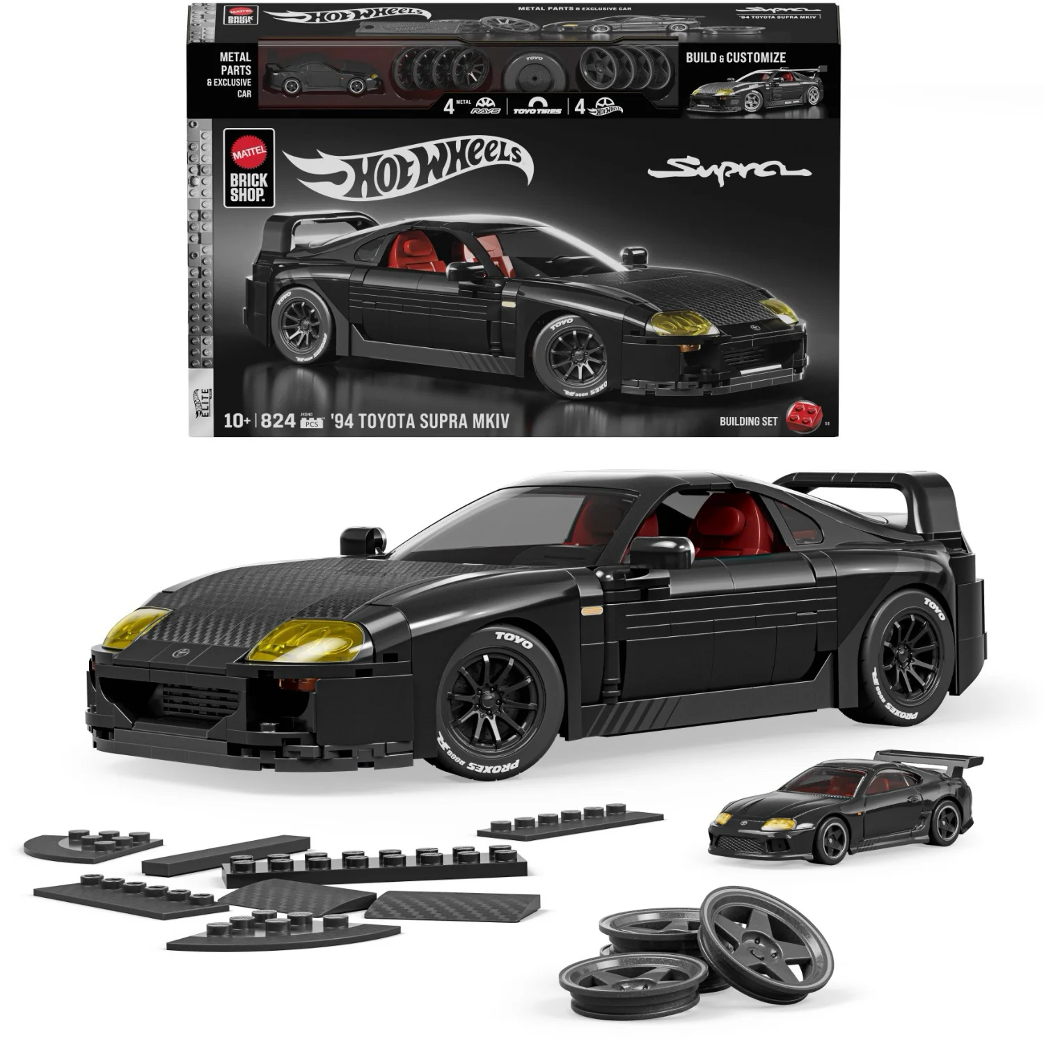 '94 Toyota Supra MKIV - Mattel Brick Shop - Klossbyggsats - Hot Wheels Elite Series