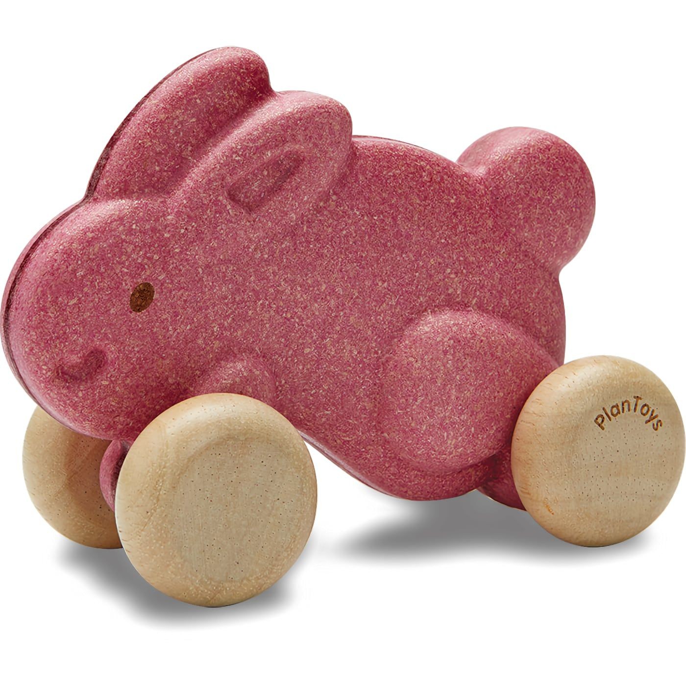 Läs mer om PlanToys Push Along Bunny - rosa