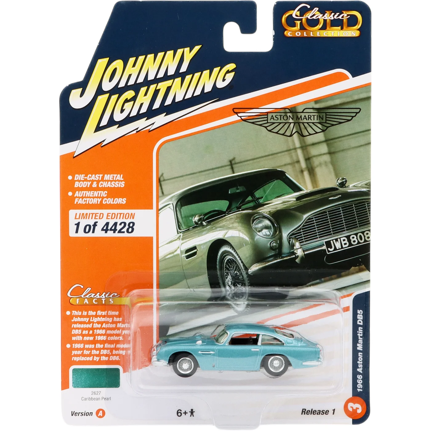 1966 Aston Martin DB5 – Blå – Johnny Lightning – 1:64