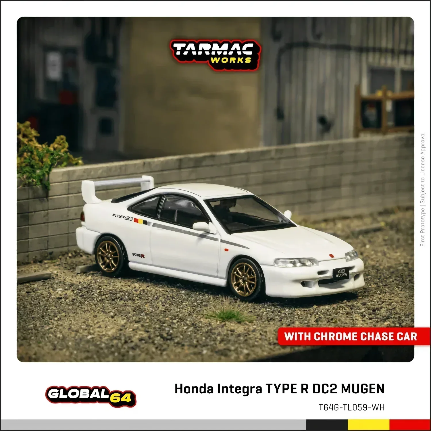 Honda Integra Type R DC2 Mugen - Vit - Tarmac Works - 1:64