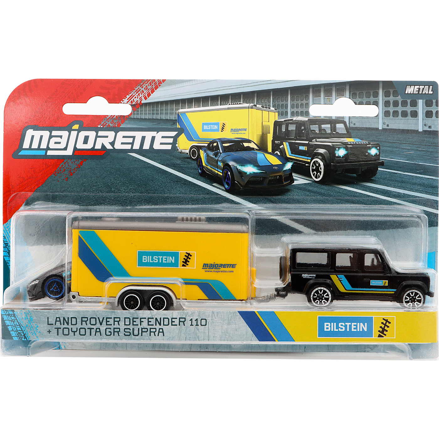 Land Rover Defender 110 + Toyota GR Supra - Majorette