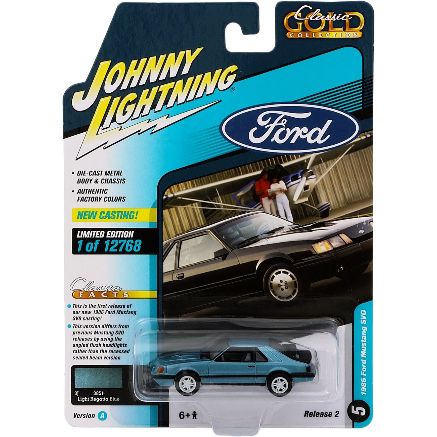 1986 Ford Mustang SVO – Blå – Johnny Lightning – 1:64