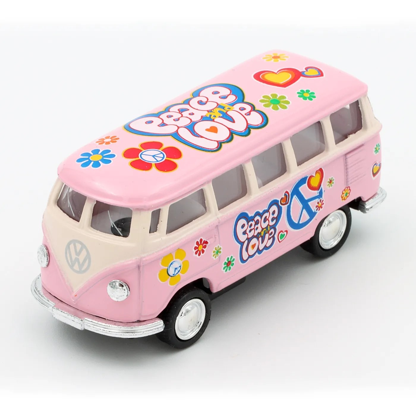 1962 VW Buss – Flower Power – Rosa – Kinsmart 7 cm