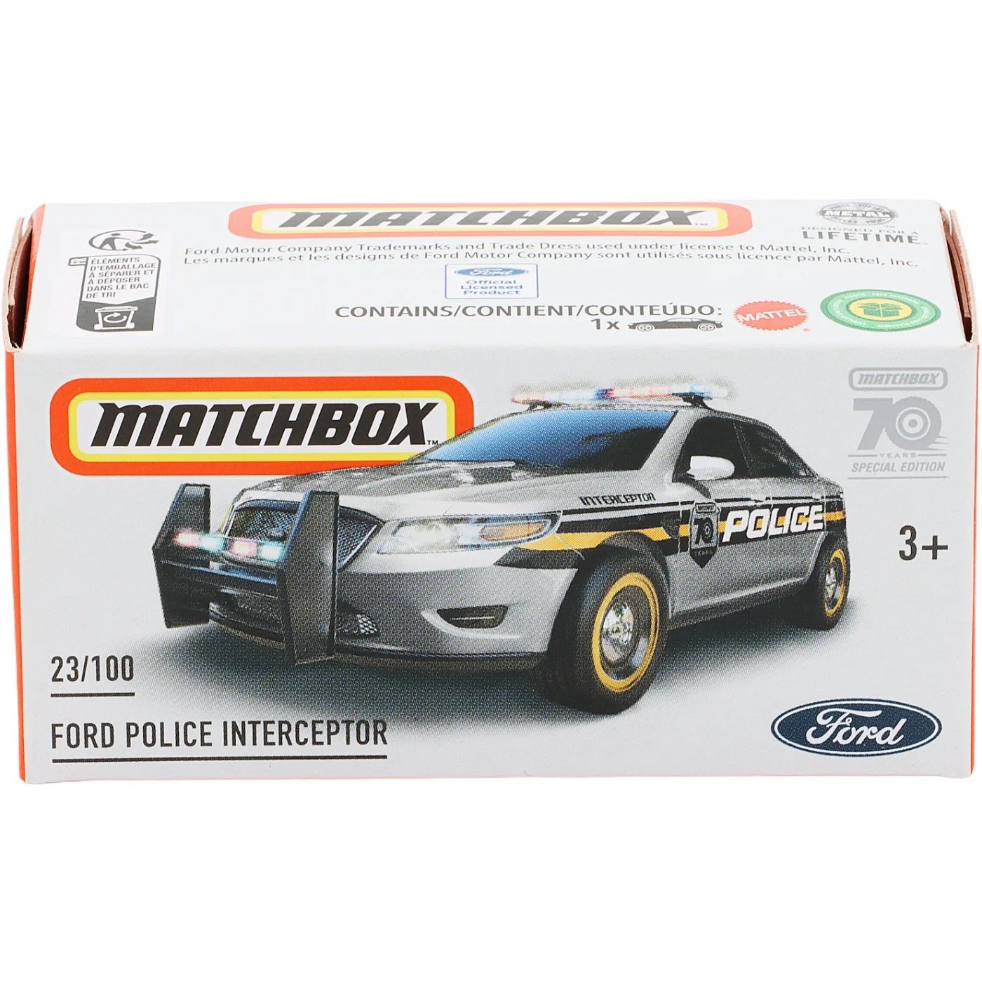 Läs mer om Ford Police Interceptor - Silver - Power Grab - Matchbox