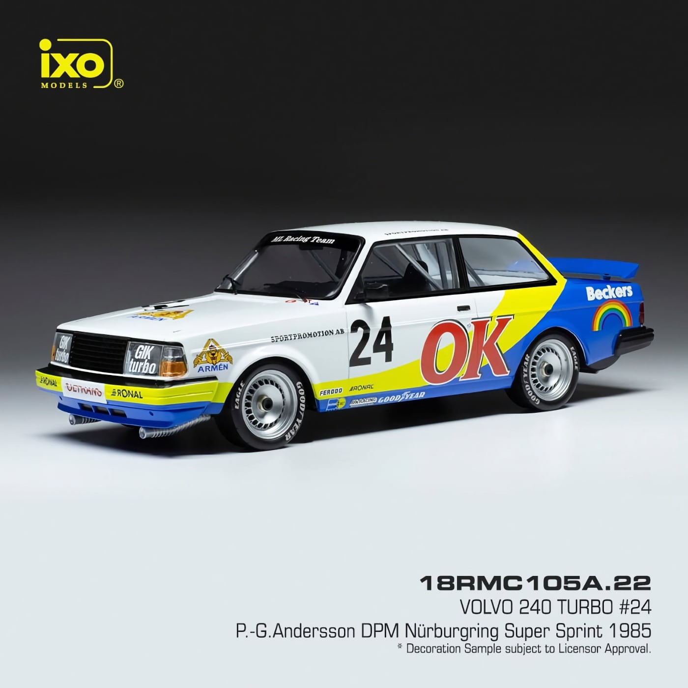 Volvo 240 Turbo #24 P-G Andersson 1985 – Ixo Models – 1:18