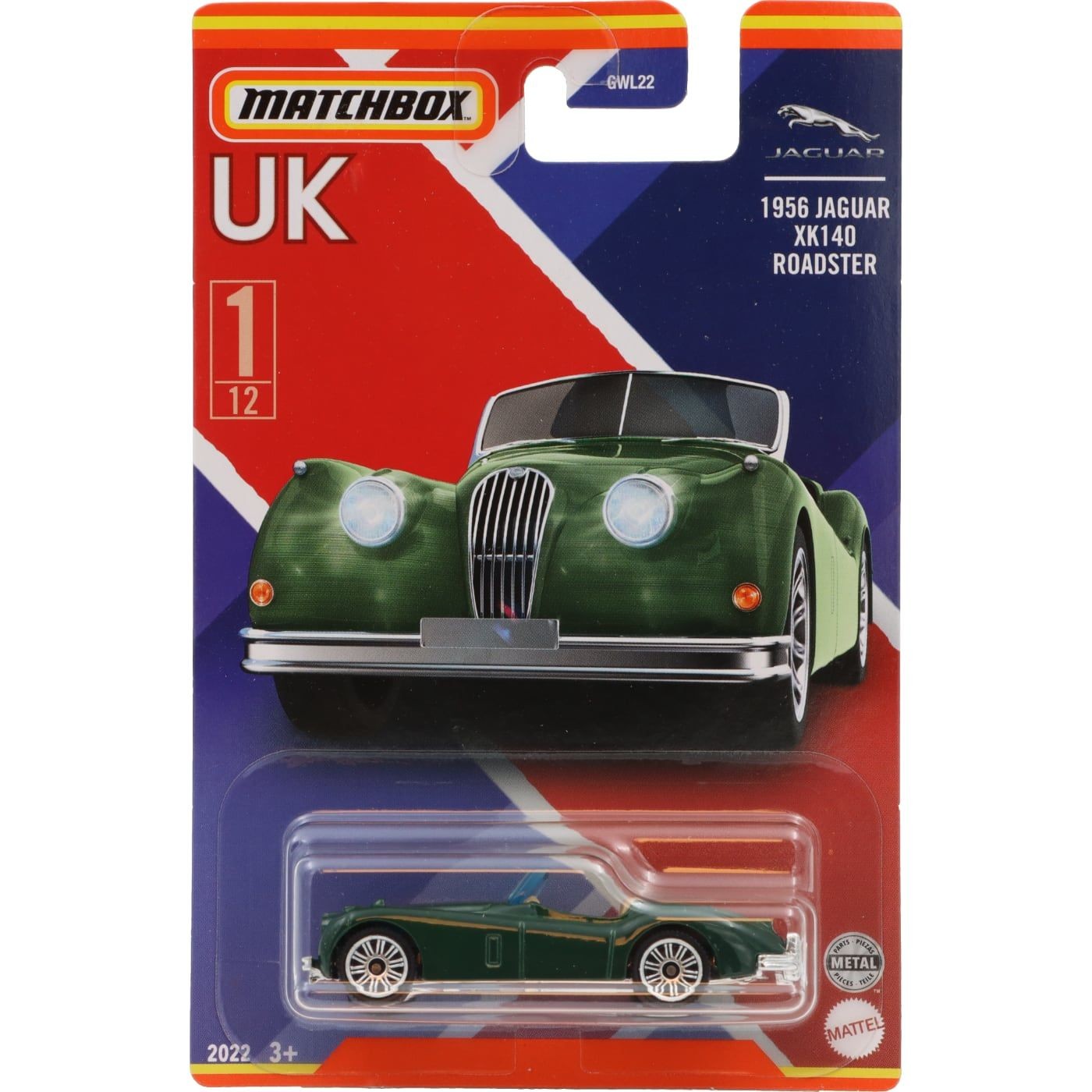 1956 Jaguar XK140 Roadster – Grön – UK – Matchbox