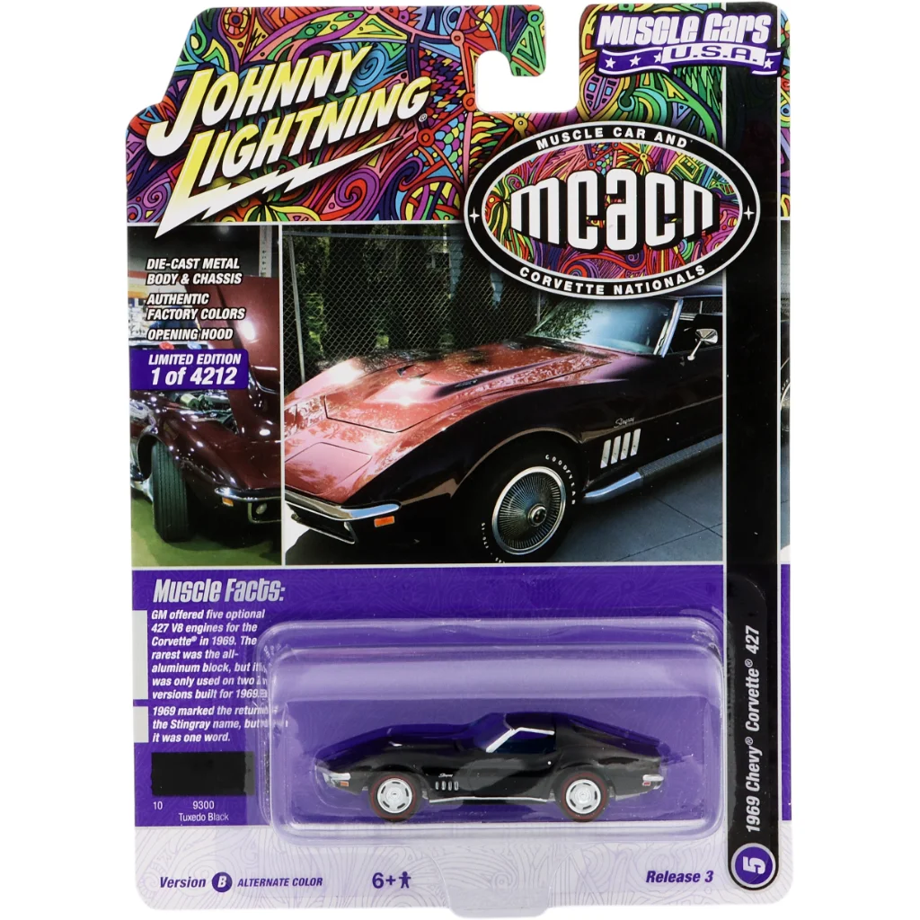 1969 Chevy Corvette 427 – Svart – Johnny Lightning – 1:64