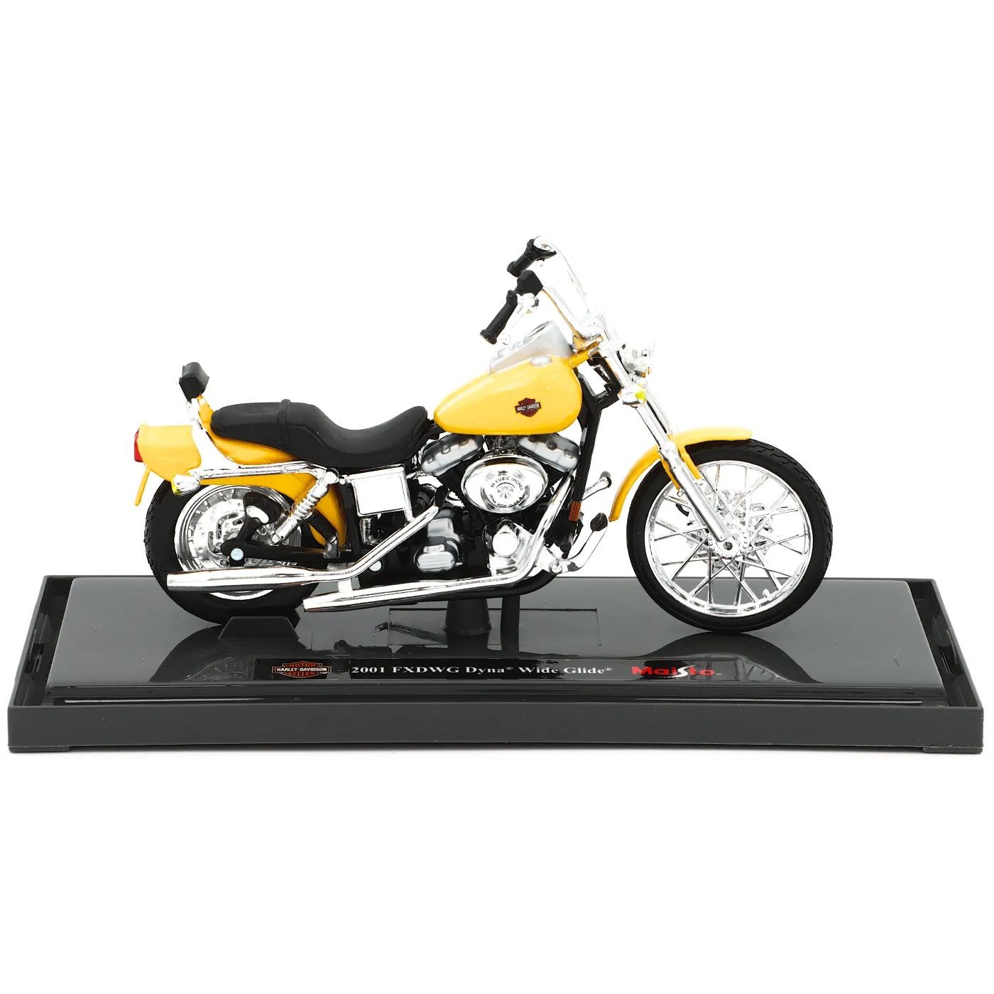 Harley – 2001 FXDWG Dyna Wide Glide – Gul – Maisto – 1:18