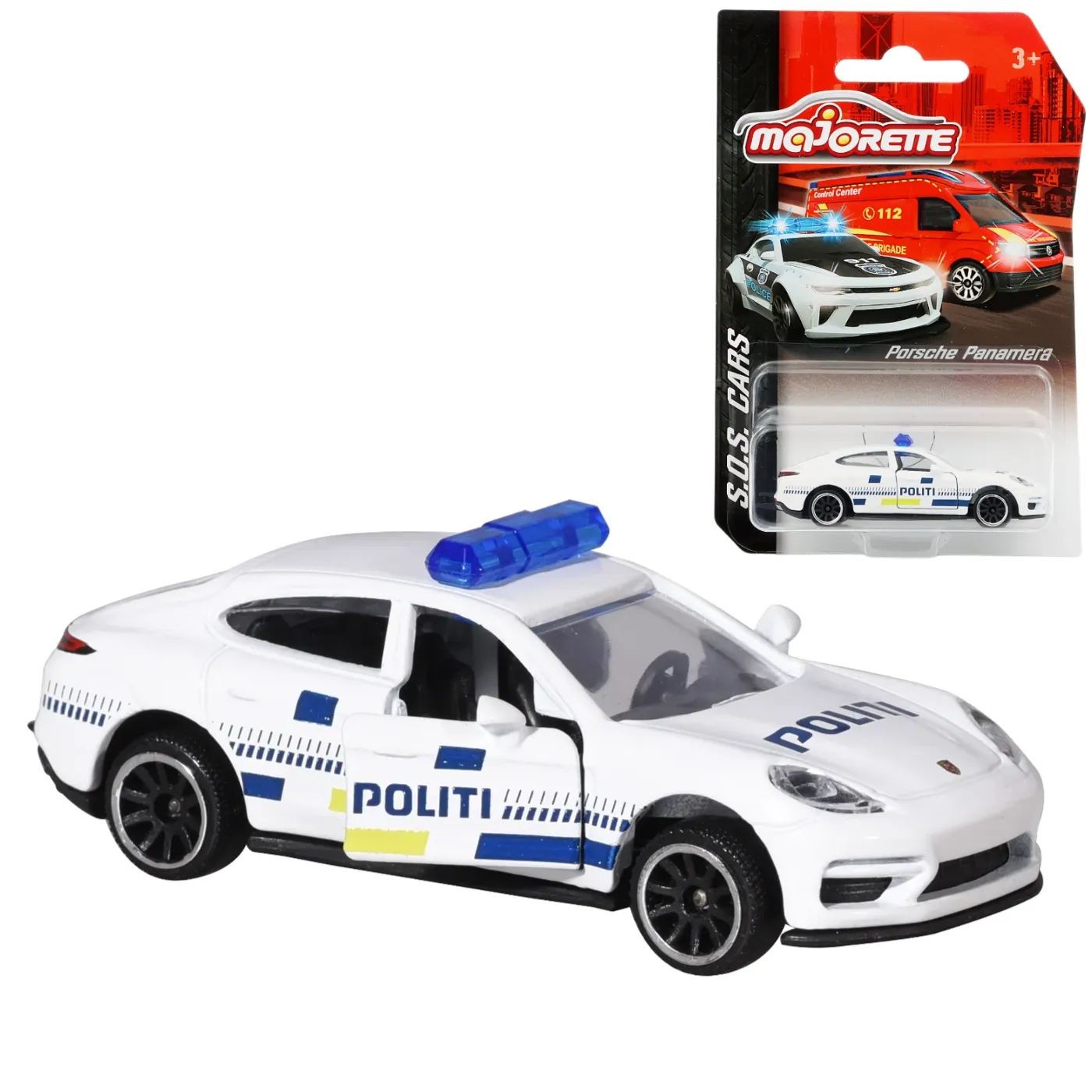 Läs mer om Porsche Panamera - Dansk polisbil - S.O.S. Cars - Majorette