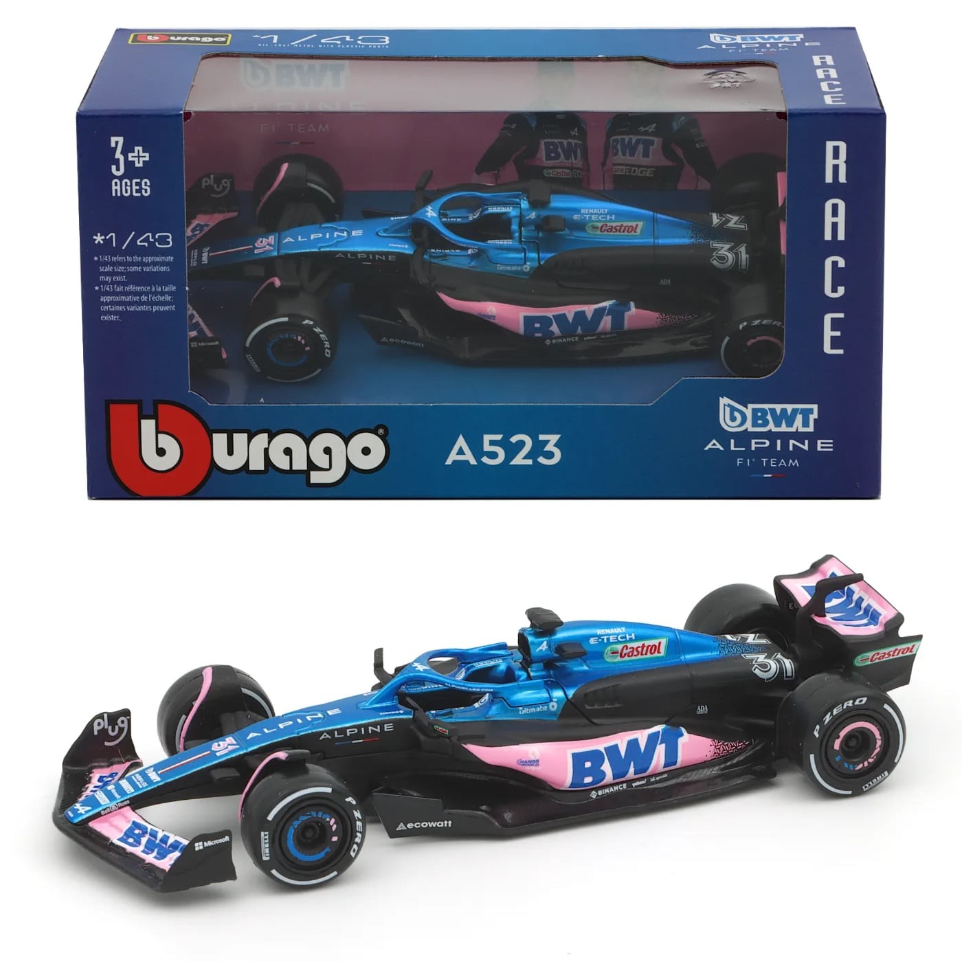 F1 – Alpine – A523 – #31 Esteban Ocon – Bburago – 1:43