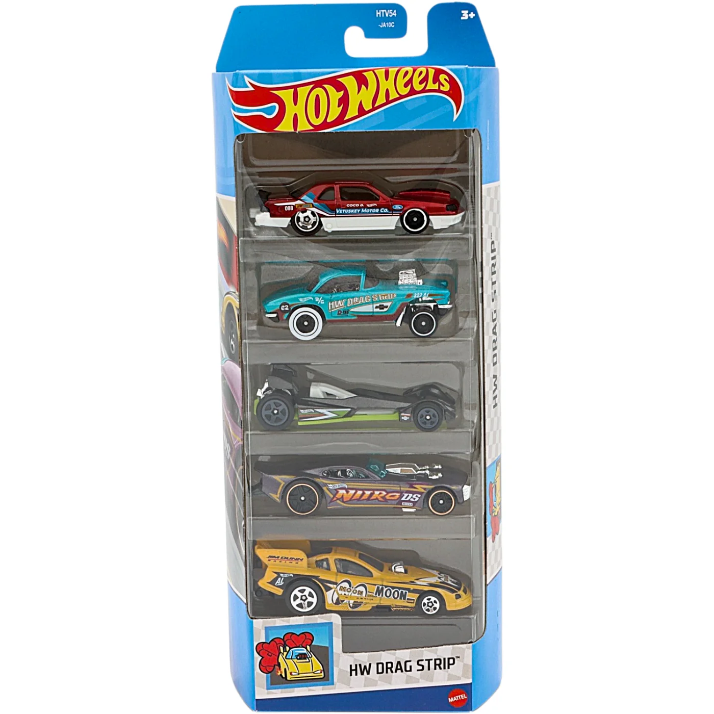 HW Drag Strip - 5-pack leksaksbilar - Hot Wheels