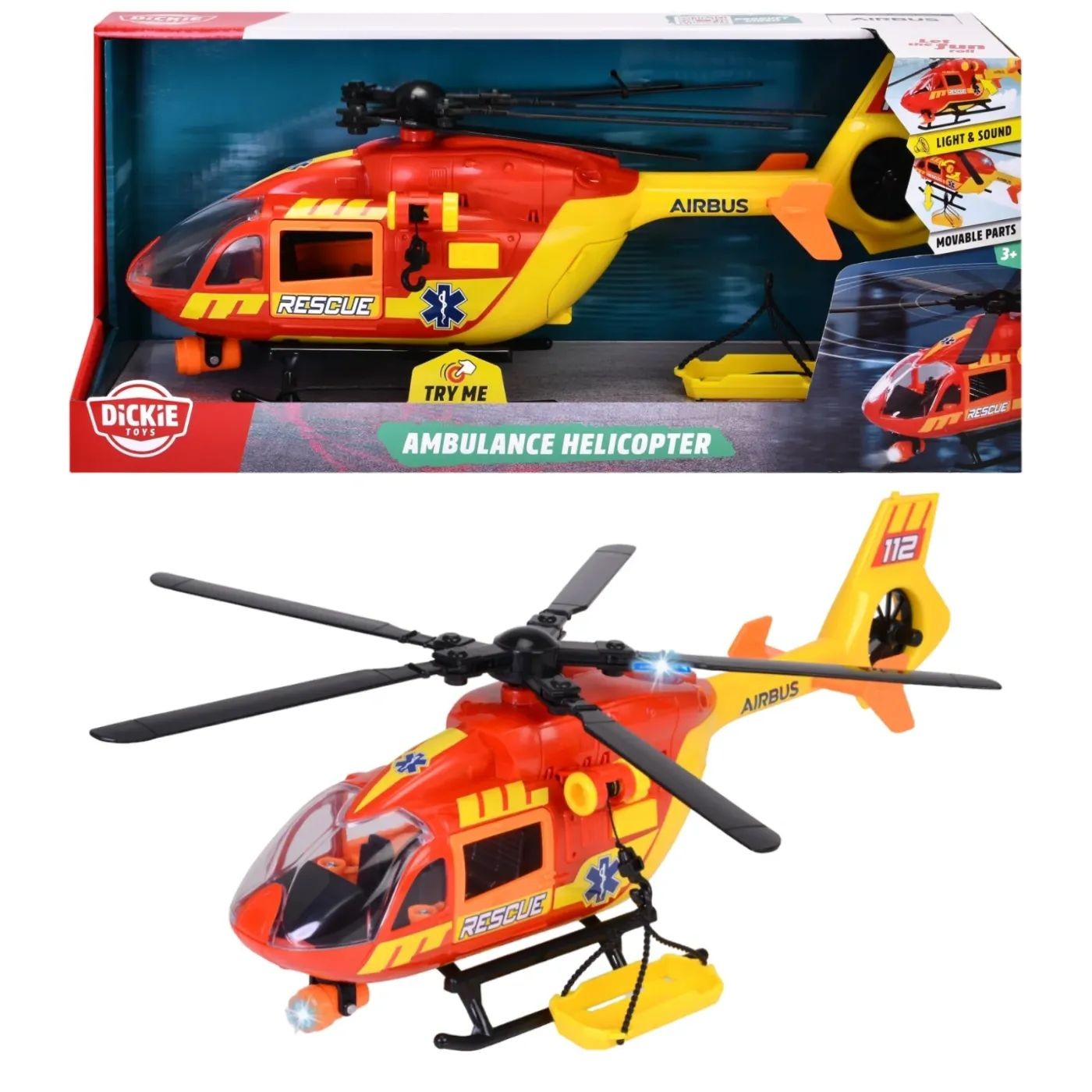 Ambulanshelikopter - Airbus H145 - Ljud / Ljus - Dickie Toys