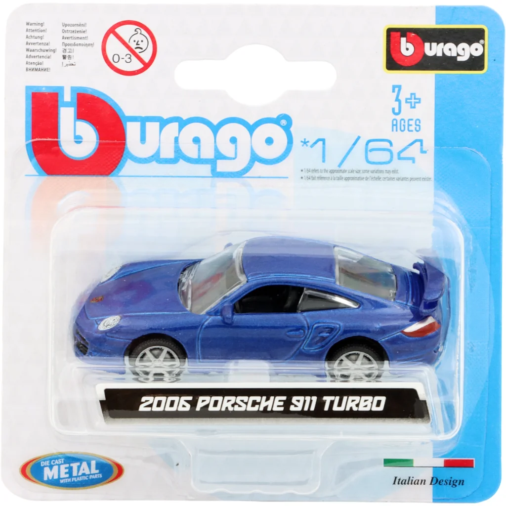 2006 Porsche 911 Turbo – Blå – Bburago – 8 cm