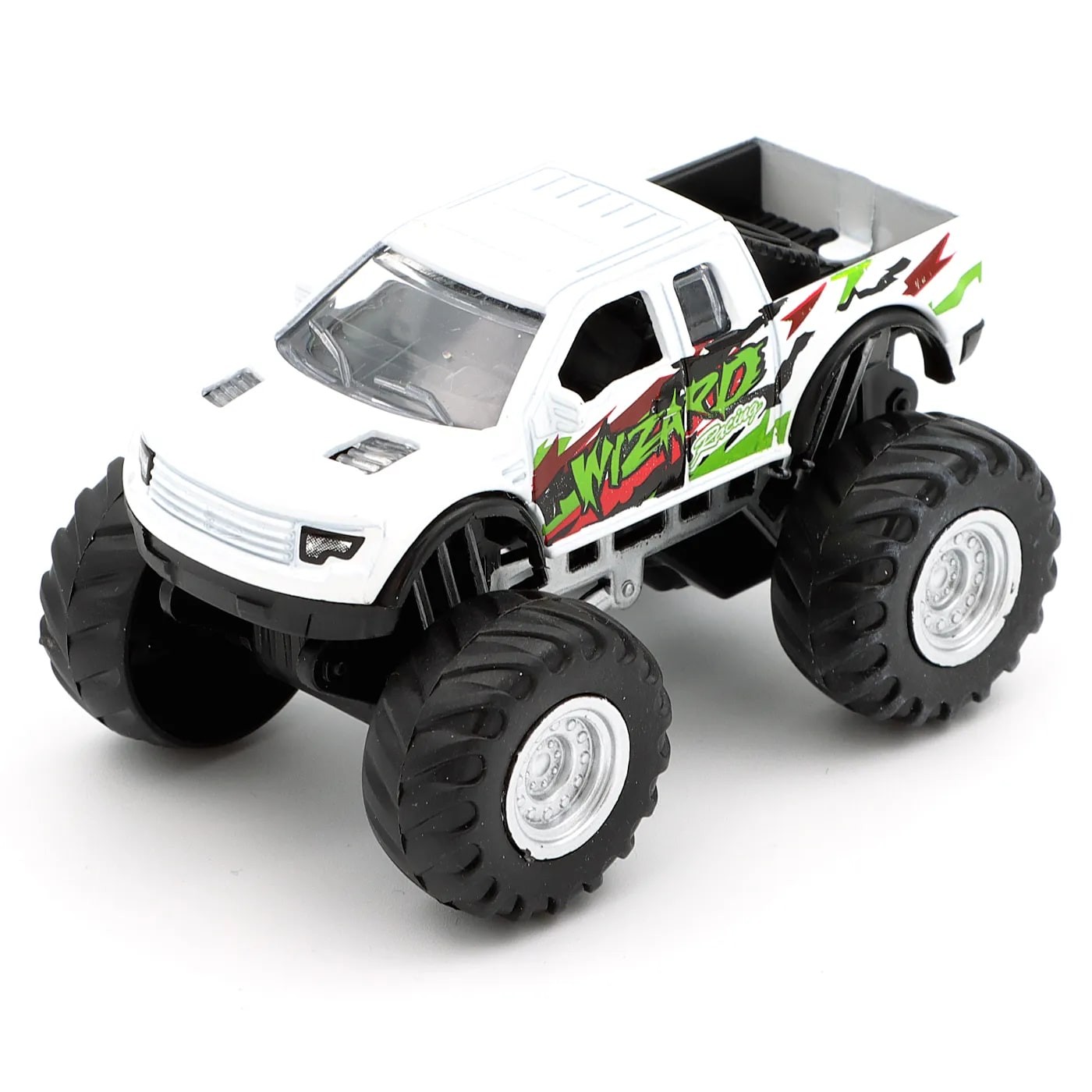 Läs mer om Monster Truck - Vit - Wizard - 8 cm