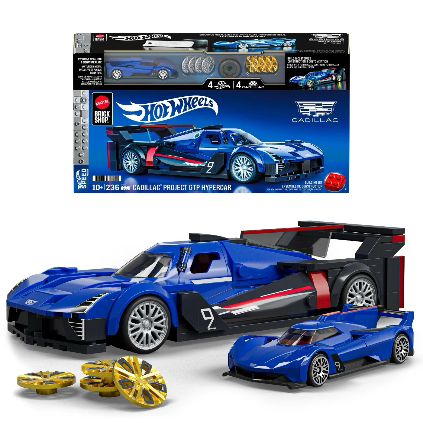 Cadillac Project GTP Hypercar - Mattel Brick Shop - Klossbyggsats - Hot Wheels Speed Series