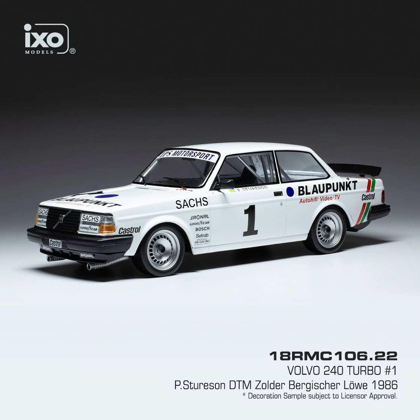 Volvo 240 Turbo – #1 Per Stureson – Zolder 1986 – Ixo – 1:18