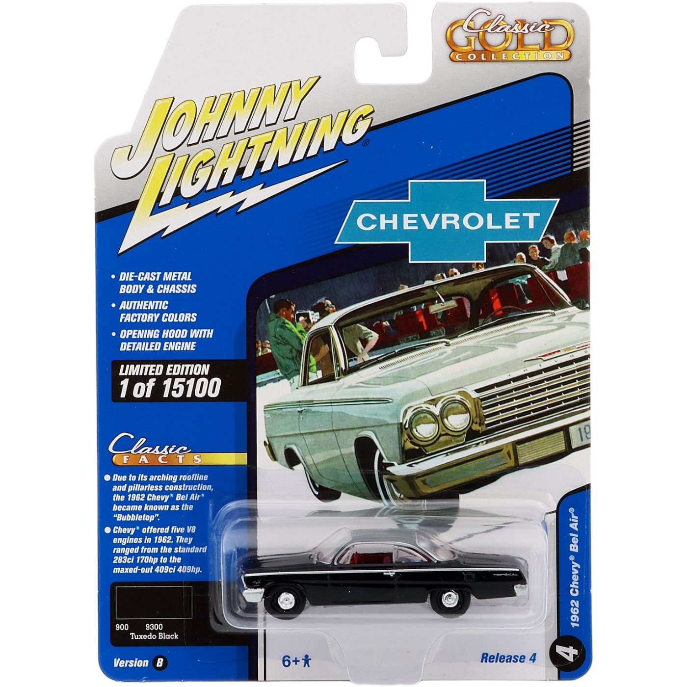 1962 Chevy Bel Air – Svart – Johnny Lightning – 1:64