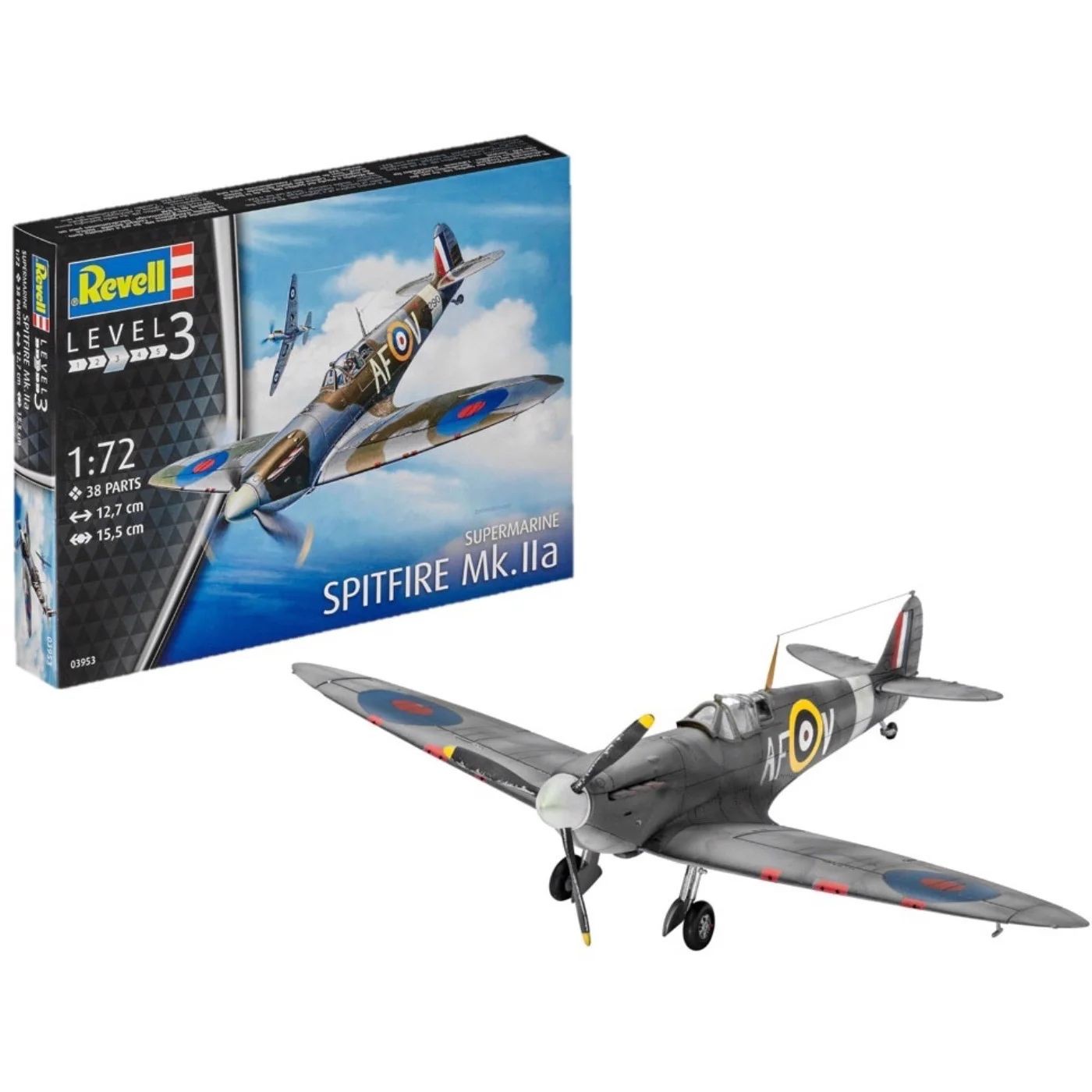 Läs mer om Spitfire Mk.IIa - Modell inkl färg - 63953 - Revell - 1:72