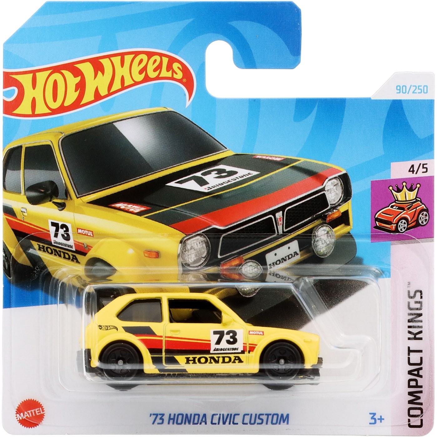 73 Honda Civic Custom – Gul – Compact Kings – Hot Wheels