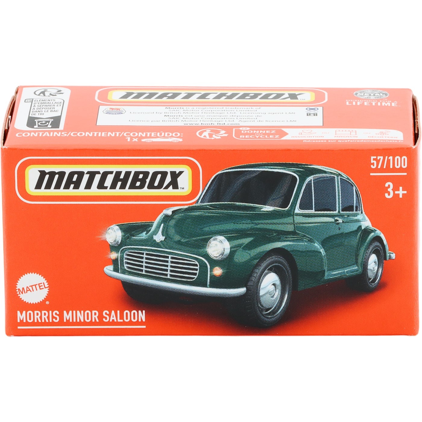 Läs mer om Morris Minor Saloon - Grön - Power Grab - Matchbox