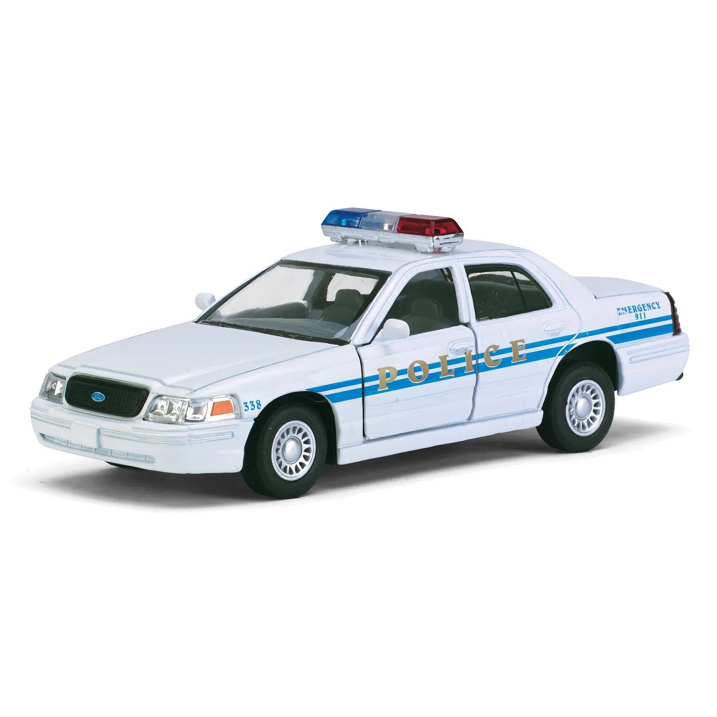 Ford Crown Victoria Police Interceptor – Vit – Kinsmart 1:42