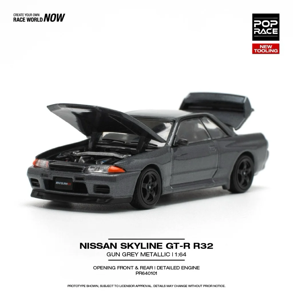 Nissan Skyline GT-R R32 - Grå - Pop Race - 1:64